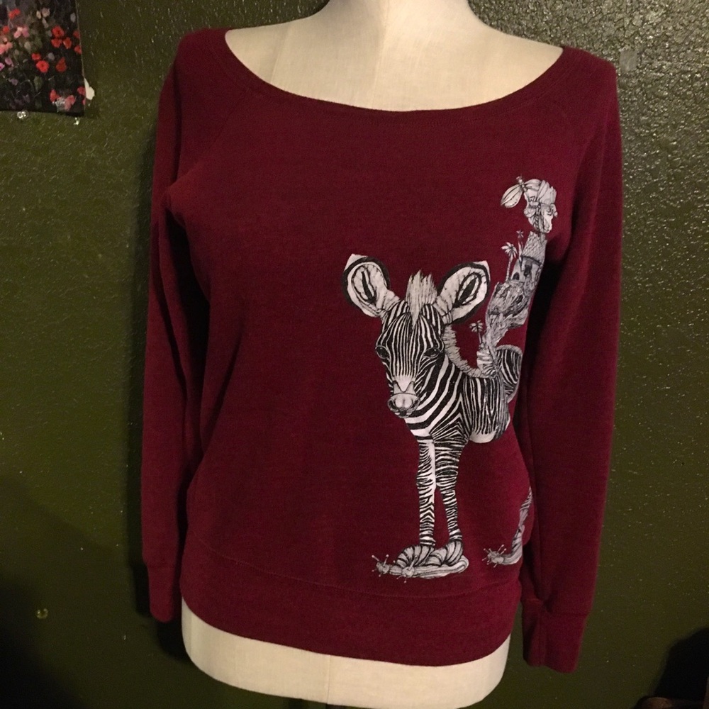Burgundy wide neck Sweater